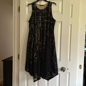 Apt 9 BEAUTIFUL Midi Black and Beige sheer sleeveless dress XL